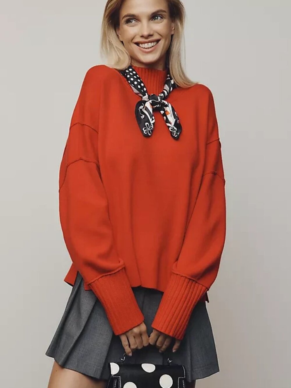 Anthropologie The Logan Turtleneck Sweater by Maeve size M red new with tag